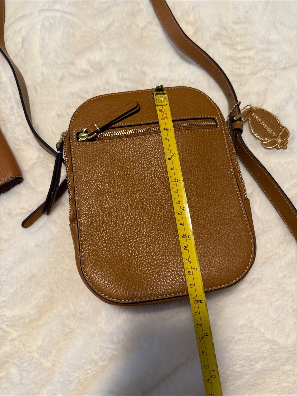 Vera Bradley Cognac Brown Pebbled Leather Crossbody with Matching Wallet NWT - Picture 6 of 13